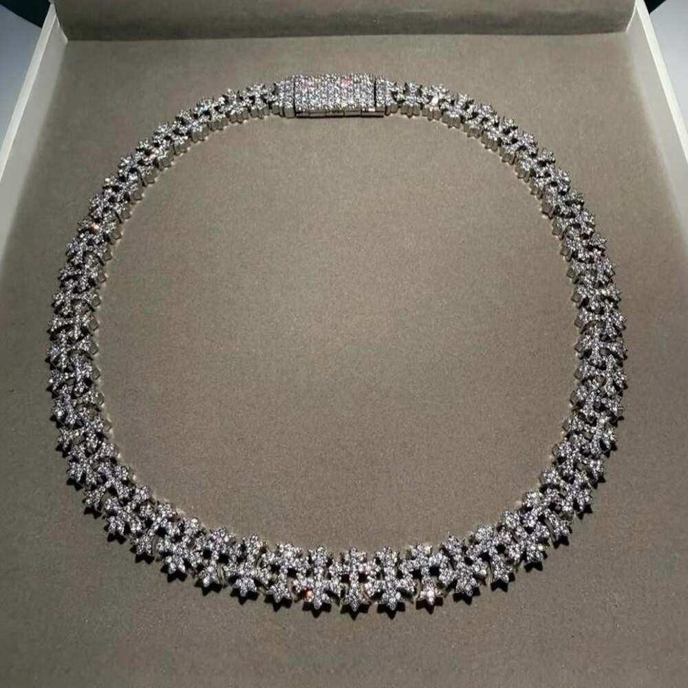 Silver Cross Cuban Link Necklace 3076